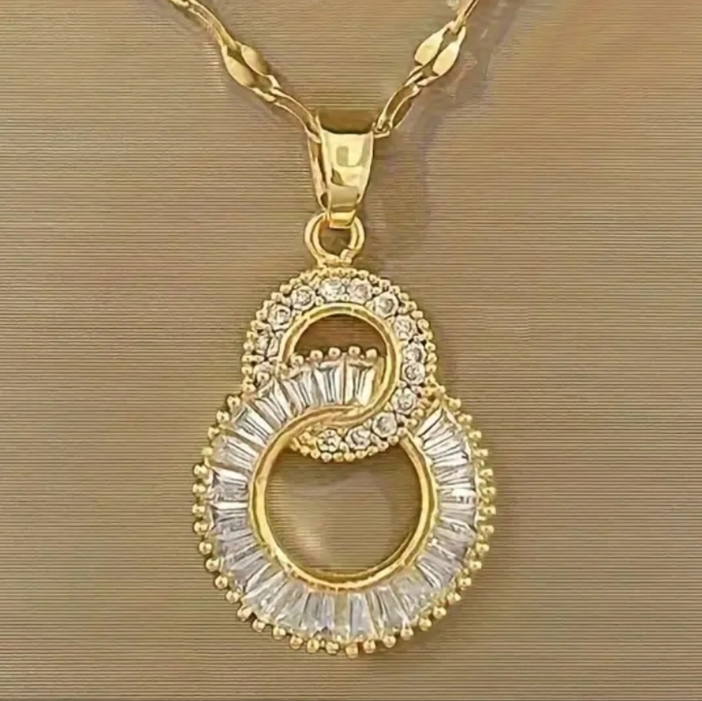 Double Ring Infinity Necklace